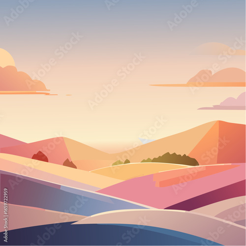 surreal abstract geometric background using layered translucent shapes