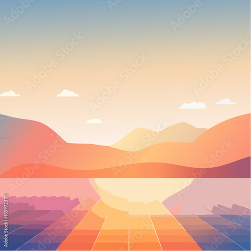 surreal abstract geometric background using layered translucent shapes