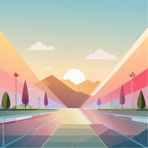 surreal abstract geometric background using layered translucent shapes