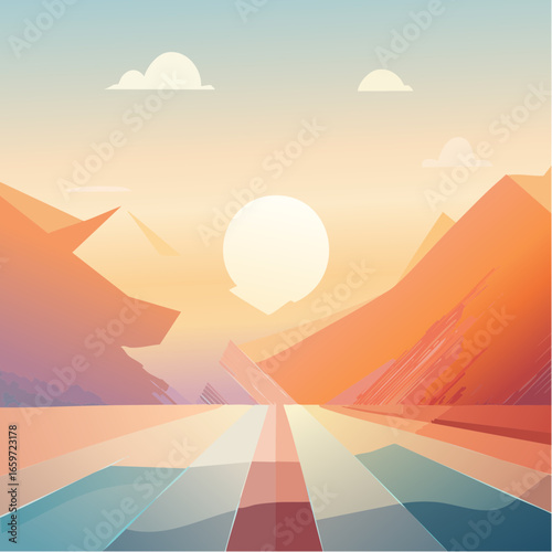 surreal abstract geometric background using layered translucent shapes