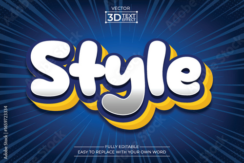 3D Cartoon Style Text Effect with Modern Color Scheme