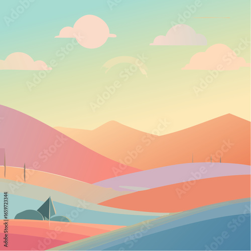 surreal abstract geometric background using layered translucent shapes