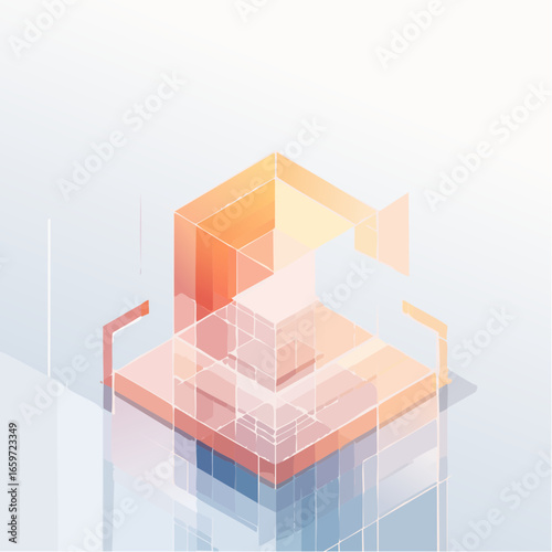 surreal abstract geometric background using layered translucent shapes