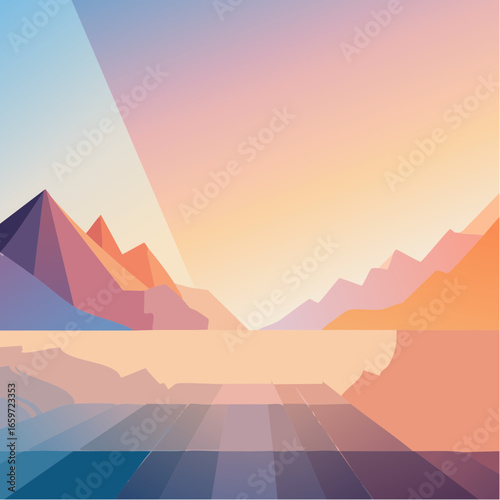 surreal abstract geometric background using layered translucent shapes
