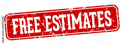 free estimates rectangular sign. free estimates stamp