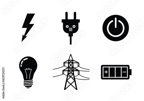 Collection of various electrical symbols and components.