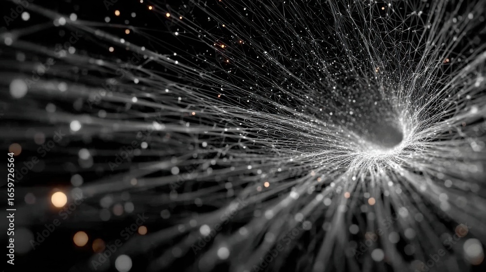 Obraz premium Exploring cosmic energy flow digital universe abstract art dark theme