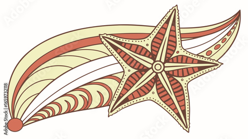 Vector art of stylized starfish with a comet tail, a unique and eyecatching design for various creative projects