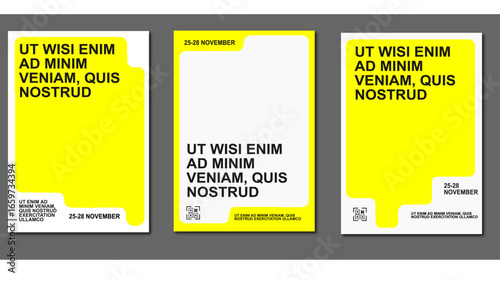 Simple template with abstract geometric shapes. Frame for your message or photo. Layout for flyer, poster or cover.