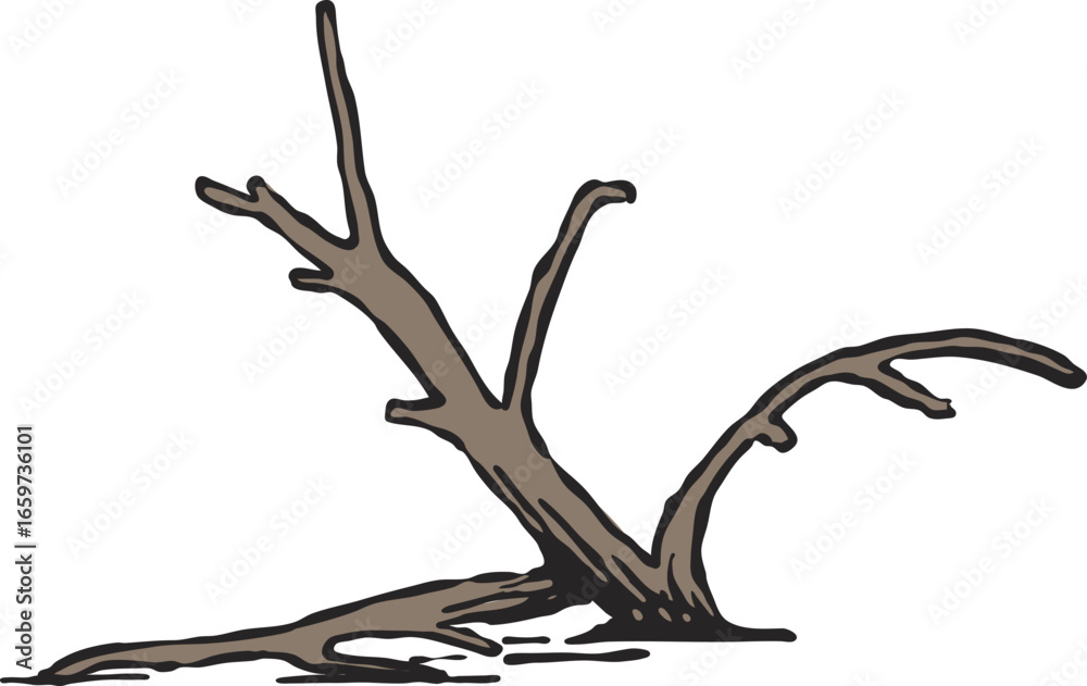 Fototapeta premium a dead tree illustration vector drawing