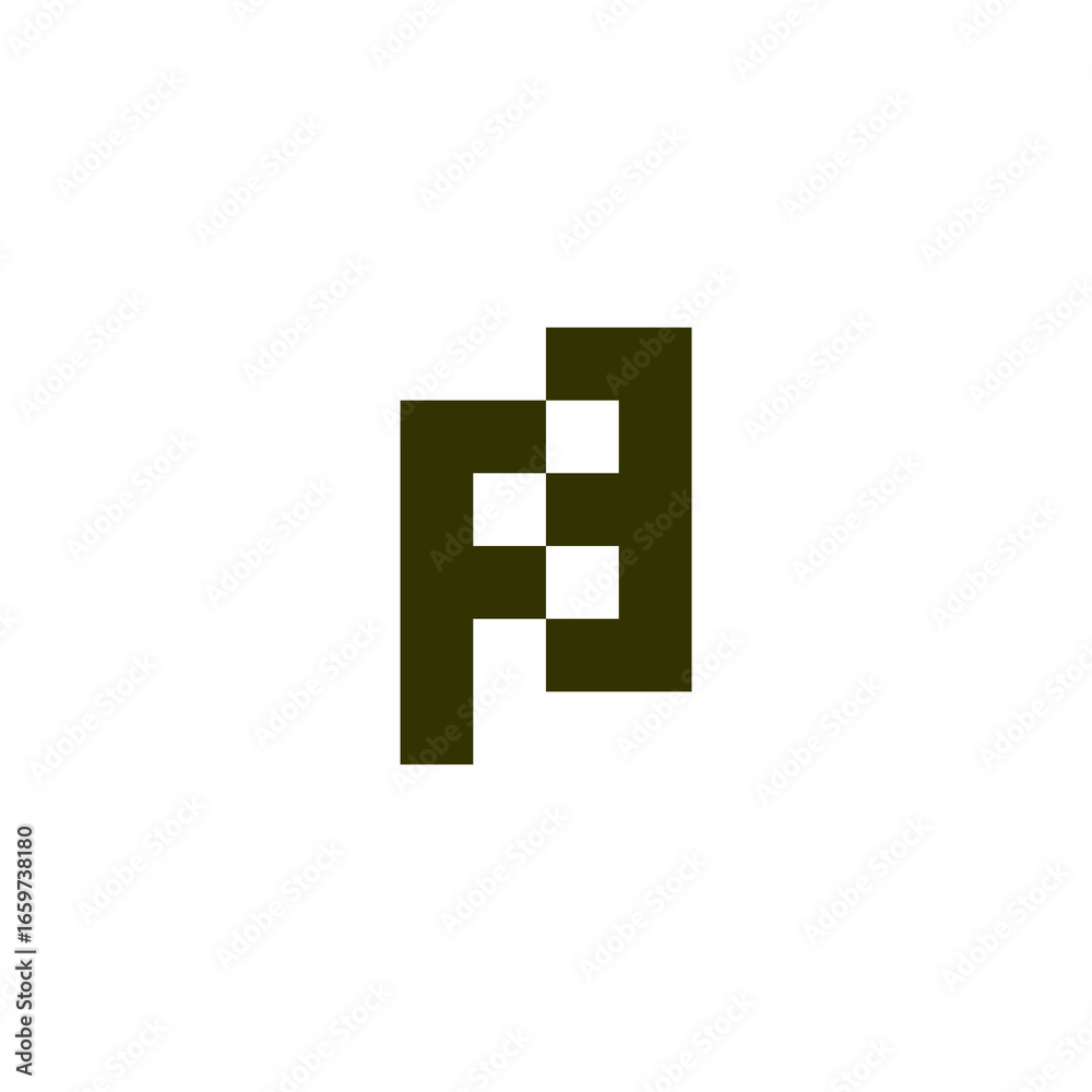 Fototapeta premium Letter F3 square geometric symbol simple logo vector