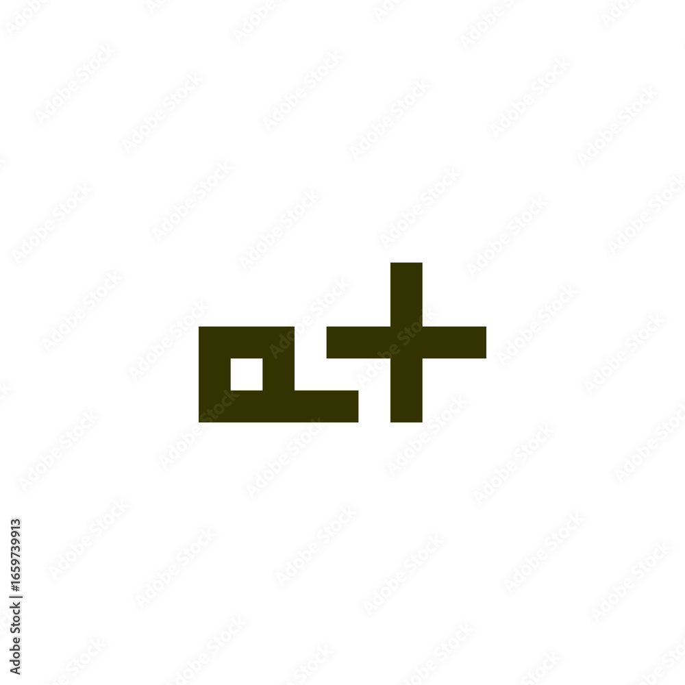 Obraz premium Letter Q plus, square geometric symbol simple logo vector