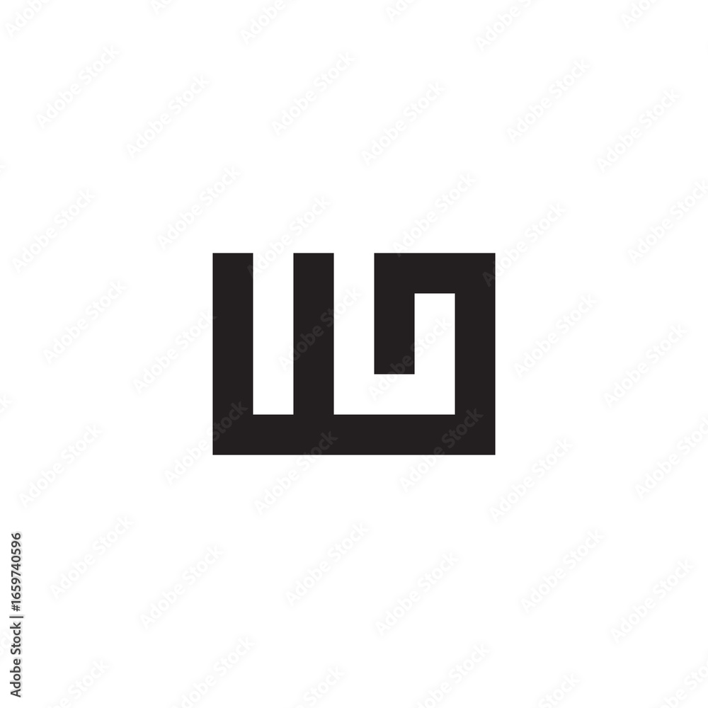 Obraz premium Letter WL square geometric symbol simple logo vector