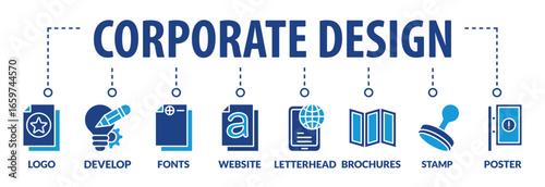 corporate identity concept. Vector illustration design with keywords and icons