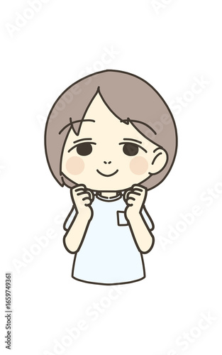 医療従事者の人物　イラスト素材　看護師　励まし