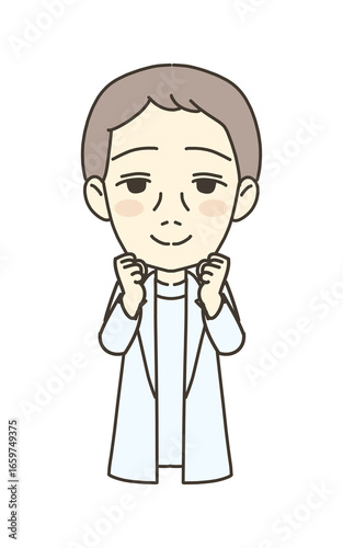 医療従事者の人物　イラスト素材　医師　励まし