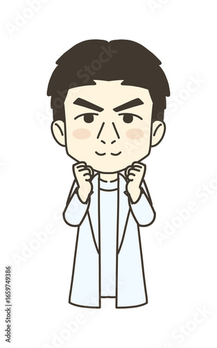 医療従事者の人物　イラスト素材　医師　励まし