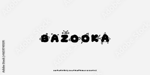 Doodle and quirky display font with alien, slime, and comic vibes. Perfect for kids, games, posters, Halloween, and sci-fi themed designs. Bold, weird, and eye-catching. Playfull fun groovy	
