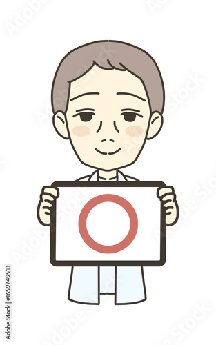 医療従事者の人物　イラスト素材　医師　マルマーク