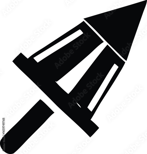 Retro style rocket ship icon symbolizing space exploration adventure futuristic technology and interstellar travel concepts
