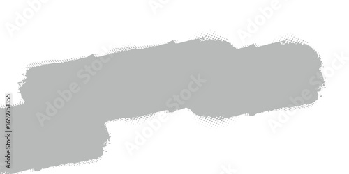 Abstract textured gray brush stroke overlay with rough edges for graphic design transparent background