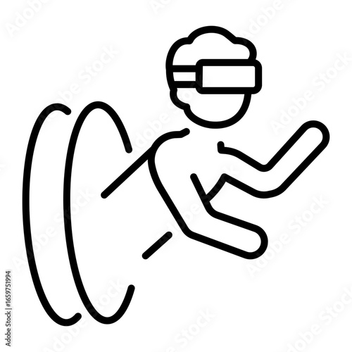 A line style icon representing a vr portal entrance