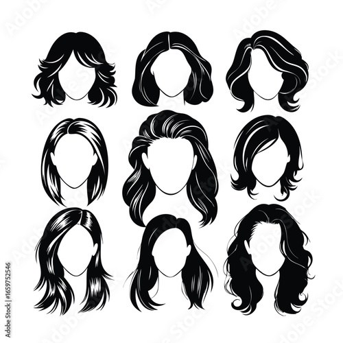 Collection of diverse black and white hairstyles for women