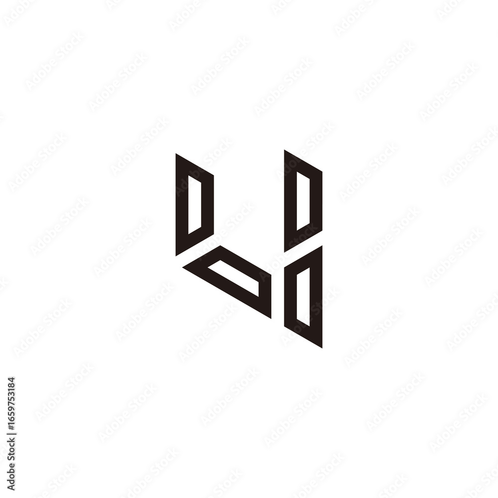 Fototapeta premium Letter u technology, modern geometric symbol simple logo vector