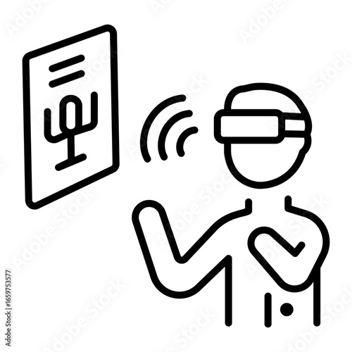 A linear icon depicting a language translation service