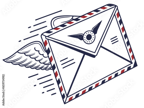 Cute, stylized illustration of a mail box. A simple, hand-drawn vector graphic of a mail box, perfect for branding, logos, or social media posts.