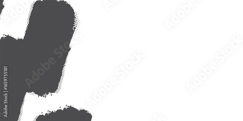 Abstract grayscale brush strokes on a white canvas capturing dynamic energy and texture transparent background