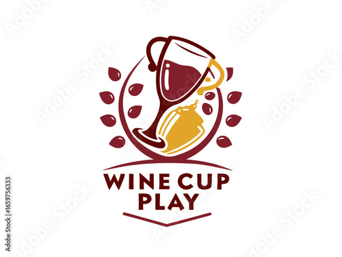 Stylish Winter Cup Logo Design for Sports Competition ,This eye-catching logo design embodies a winter sports competition, featuring a trophy and ice skates, perfect for a winter cup.