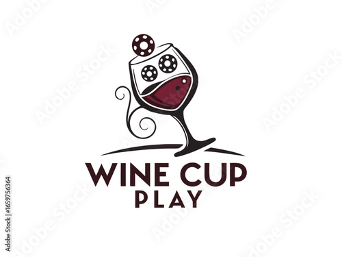 Stylish Winter Cup Logo Design for Sports Competition ,This eye-catching logo design embodies a winter sports competition, featuring a trophy and ice skates, perfect for a winter cup.