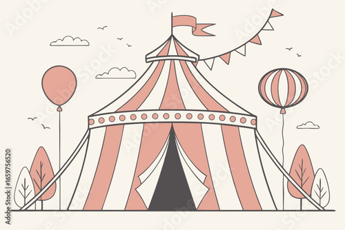 Circus tent with balloons