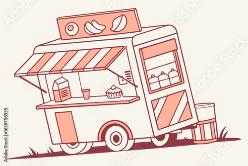 Illustration of a food truck