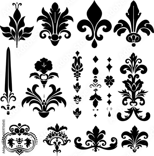 Elegant Vintage Floral Ornaments Set