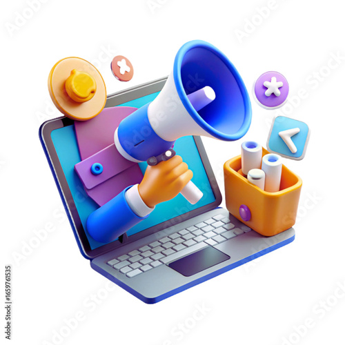 Strategic Digital Marketing and Online Business Promotion with a Laptop