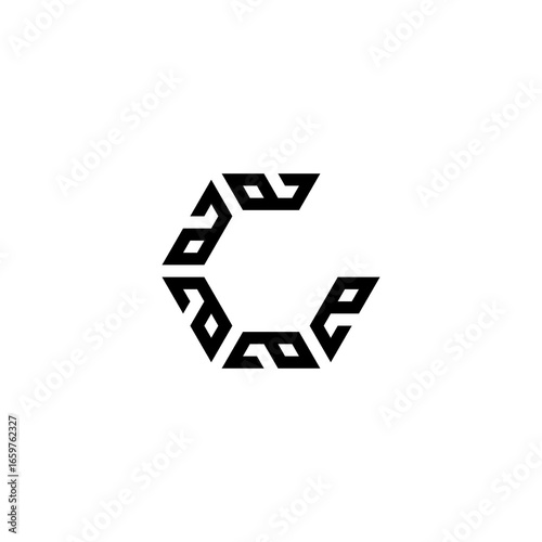 Letters a, letter G hexagon geometric symbol simple logo vector