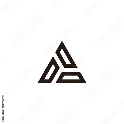 Letters D, triangle, outline geometric symbol simple logo vector