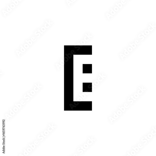 Letter C and E squares geometric symbol simple logo vector