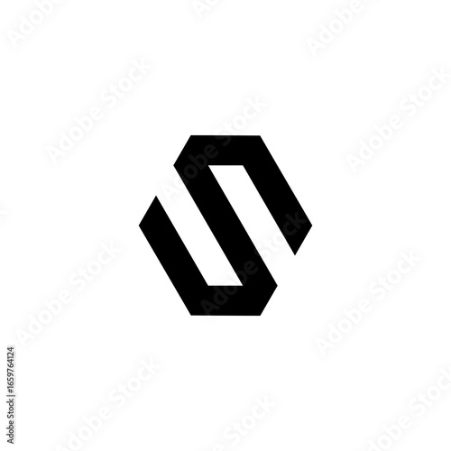 Letter s hexagon, epic geometric symbol simple logo vector