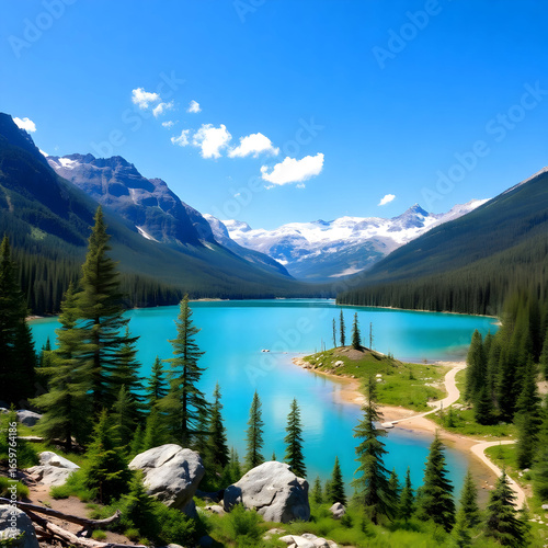 Beautiful serene scenery of the turquoise emerald