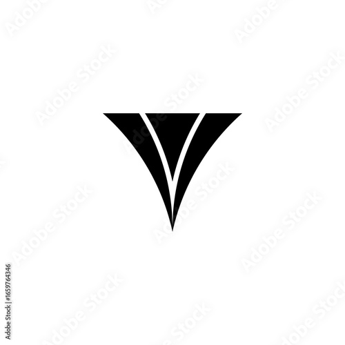 Letter W or V elegant geometric symbol simple logo vector