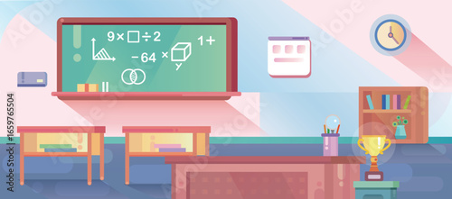 Cute and colorful classroom background