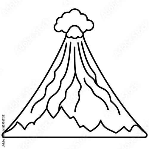 Illustration of a mountain with clouds