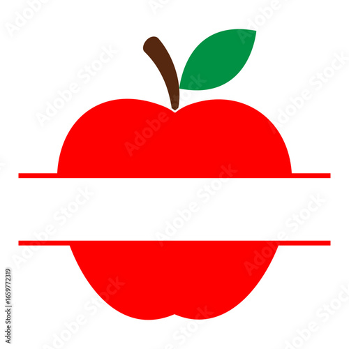 Apple svg cut file. Isolated vector illustration.