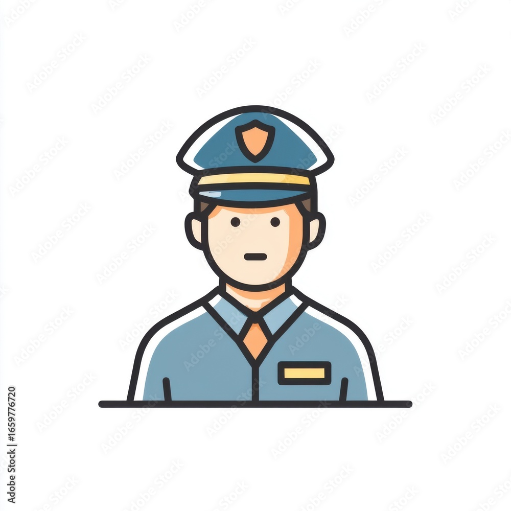 Security guard flat icon simple profession minimal Security guard flat icon simple profession minimal