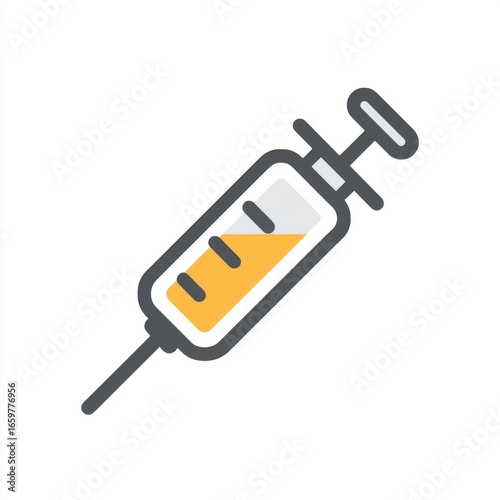 Syringe injection flat icon simple medical minimal