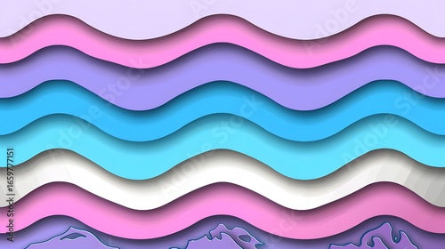 Colorful Wavy Layers in Pastel Tones for Creative and Artistic Backgrounds