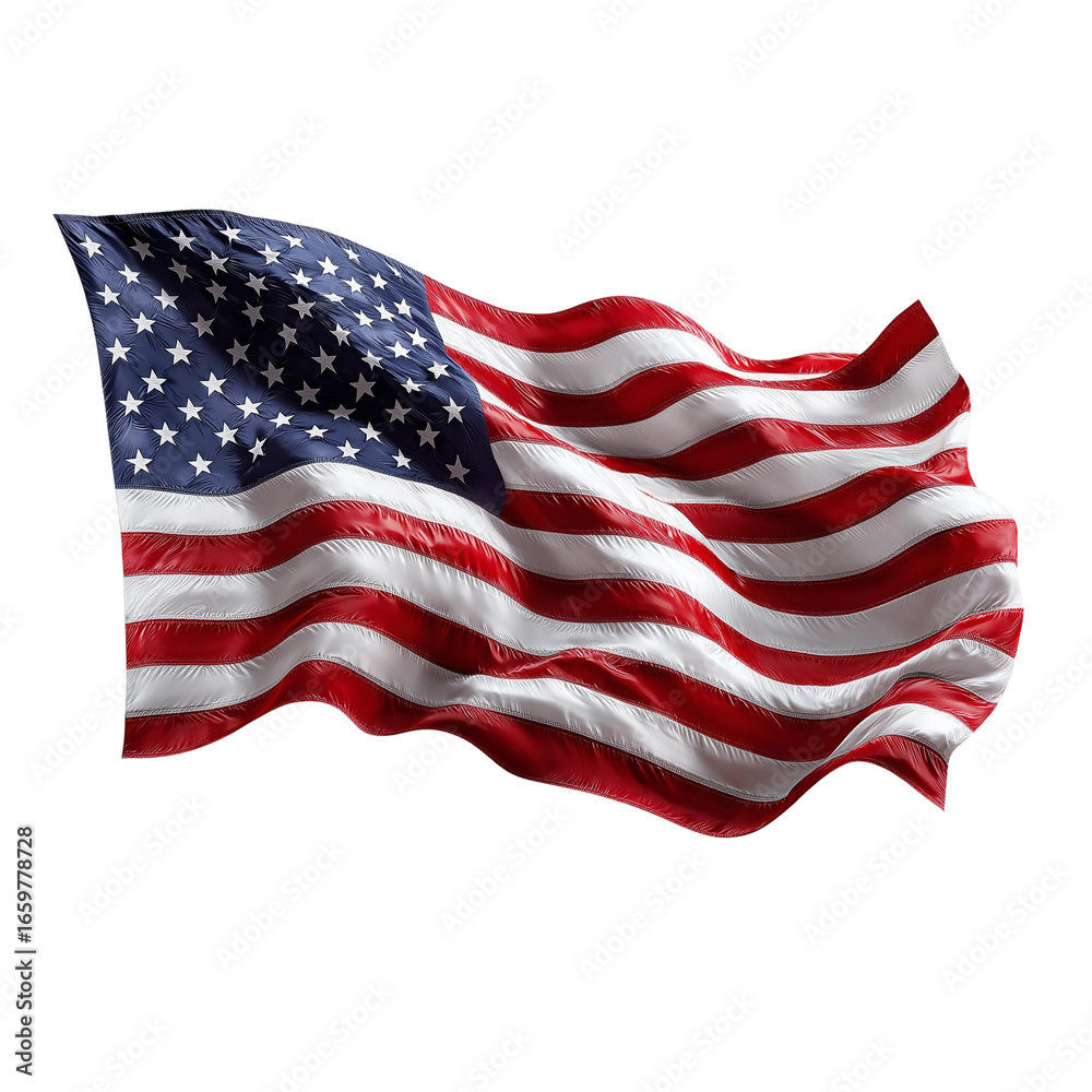 Obraz premium USA Flag on transparent white background